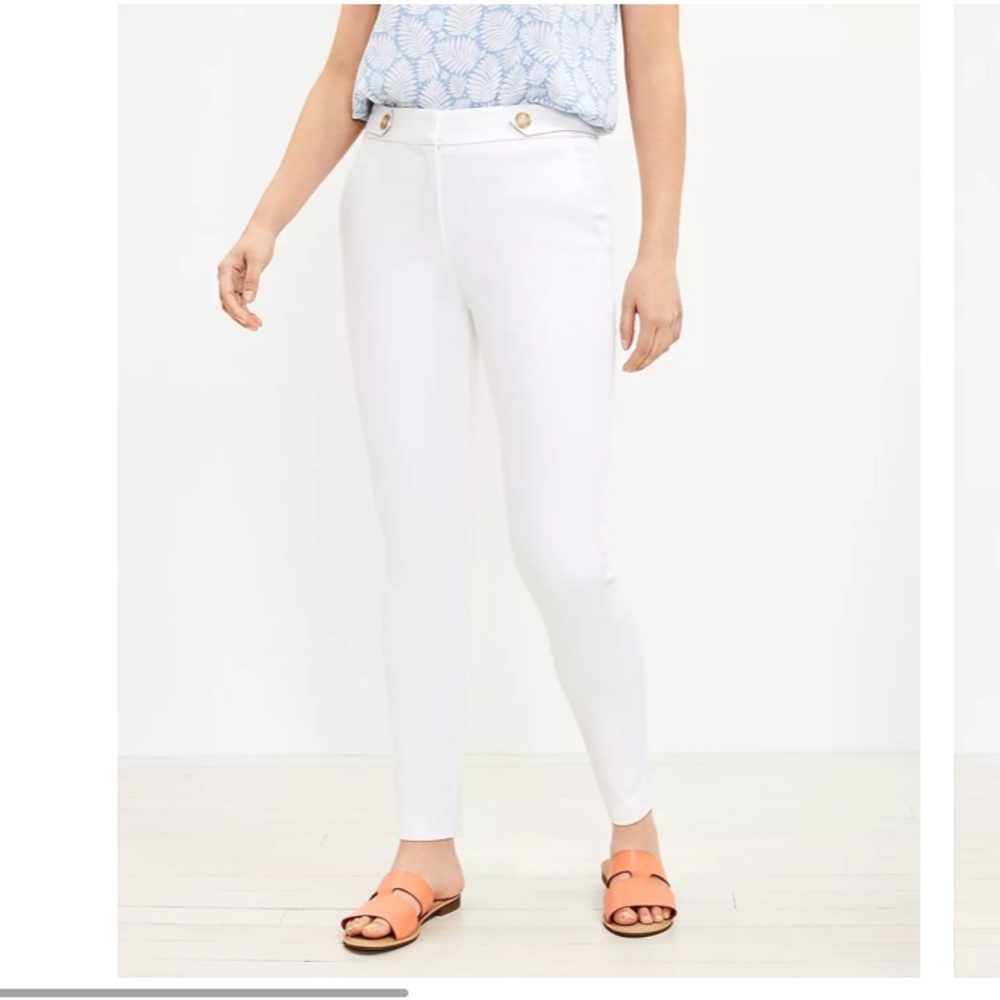 NWT Loft Curvy Button Tab Sutton Skinny Pants